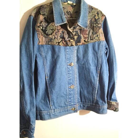 LL Bean Vintage Tapestry One Of A Kind Jacket Denim USA Made Women's Size Small - Picture 4 of 7